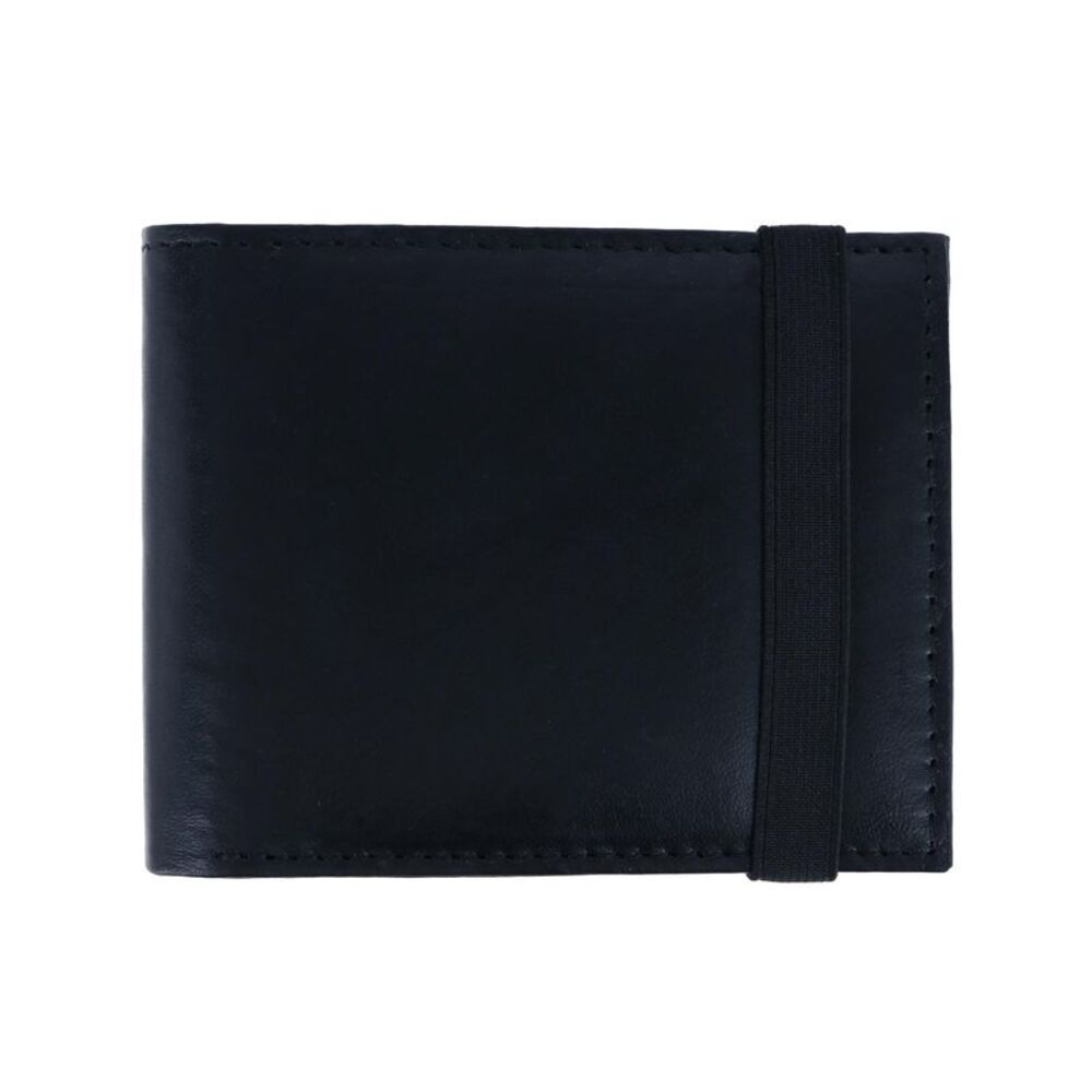 CTM Men's Bifold Wallet with Elastic Keeper Strap